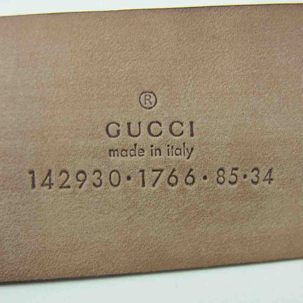 GUCCI グッチ 142930 1766 GGスプリーム インターロッキング ロゴ バックル ベルト オフホワイト系【中古】