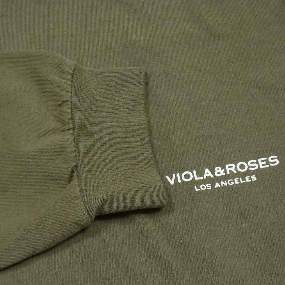 ビオラアンドローゼス L/S TEE プリント ロング Tシャツ カーキ系 L【極上美品】【中古】