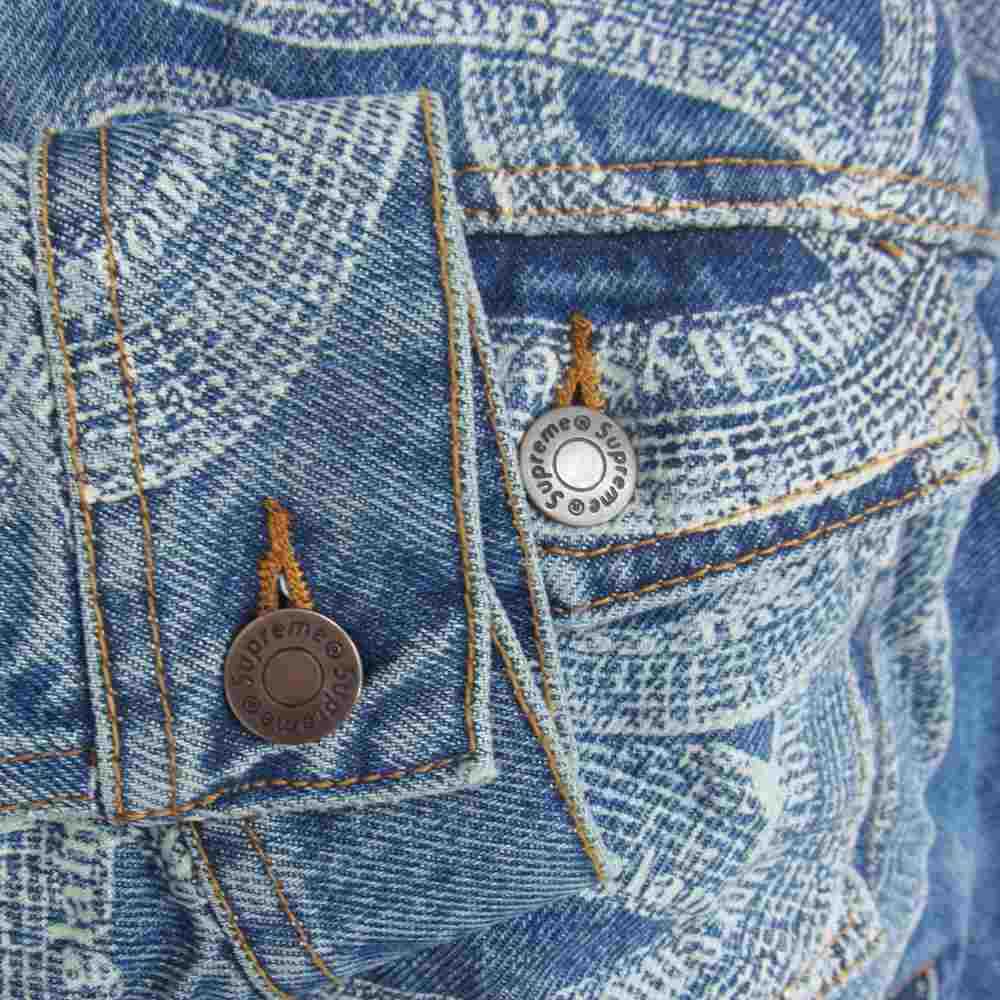Supreme シュプリーム 21SS × HYSTERIC GLAMOUR ヒステリックグラマー Snake Denim Trucker Jacket スネーク デニム トラッカー ジャケット インディゴブルー系 S【新古品】【未使用】【中古】