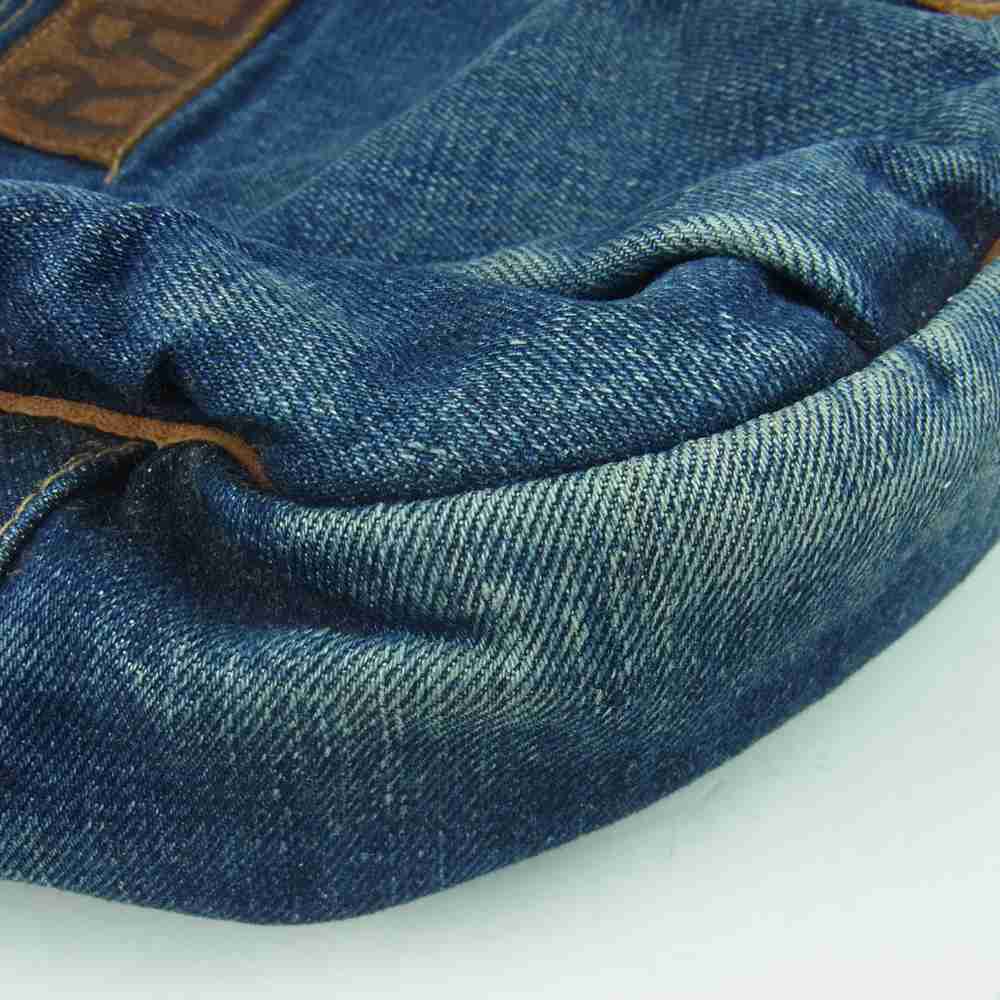 RRL ダブルアールエル 41381 DENIM-LEATHER MAIL BAG レザー デニム ショルダー バッグ インディゴブルー系【中古】