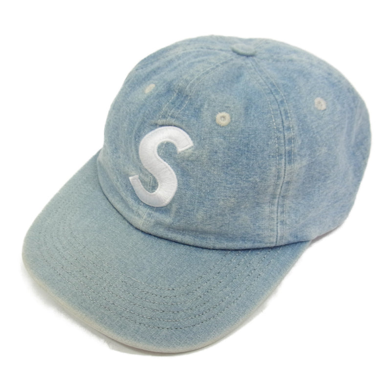 【新品未使用】Supreme 18SS Sロゴ 6パネル キャップ ブルー