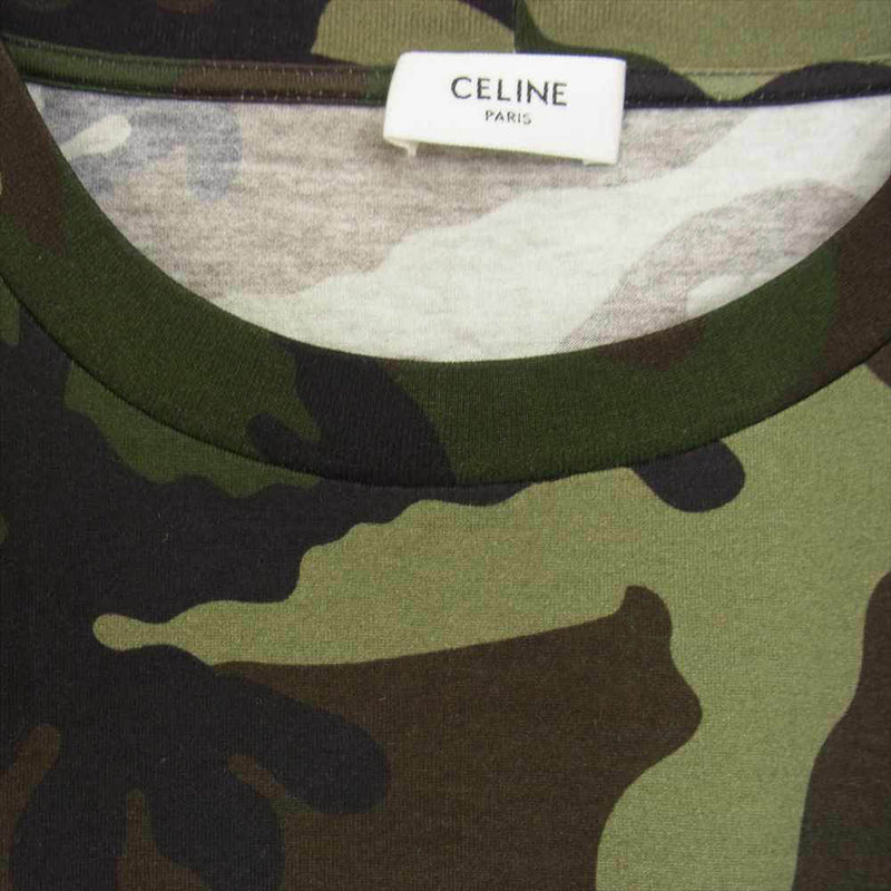 CELINE セリーヌ 2X761503P ロゴプリント クロップド カモ 半袖 T