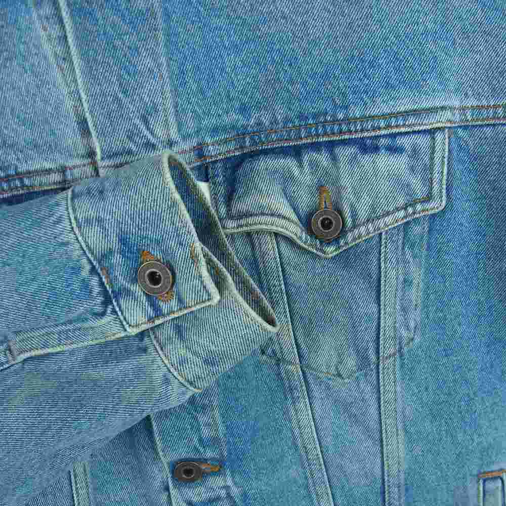 OFF-WHITE オフホワイト 17SS 国内正規品 イーストランド DIAG SPRAY DENIM JACKET スプレープリント デニム ジャケット インディゴブルー系 XL【中古】