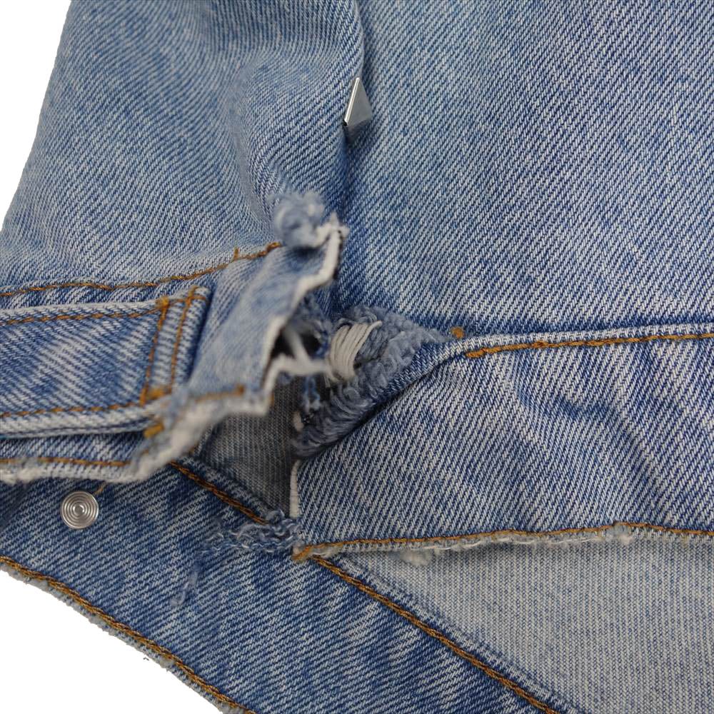 VETEMENTS ヴェトモン USS193003 オーバーサイズ グラフィックペイント スパイクスタッズ デニム ジャケット インディゴブルー系 M【中古】