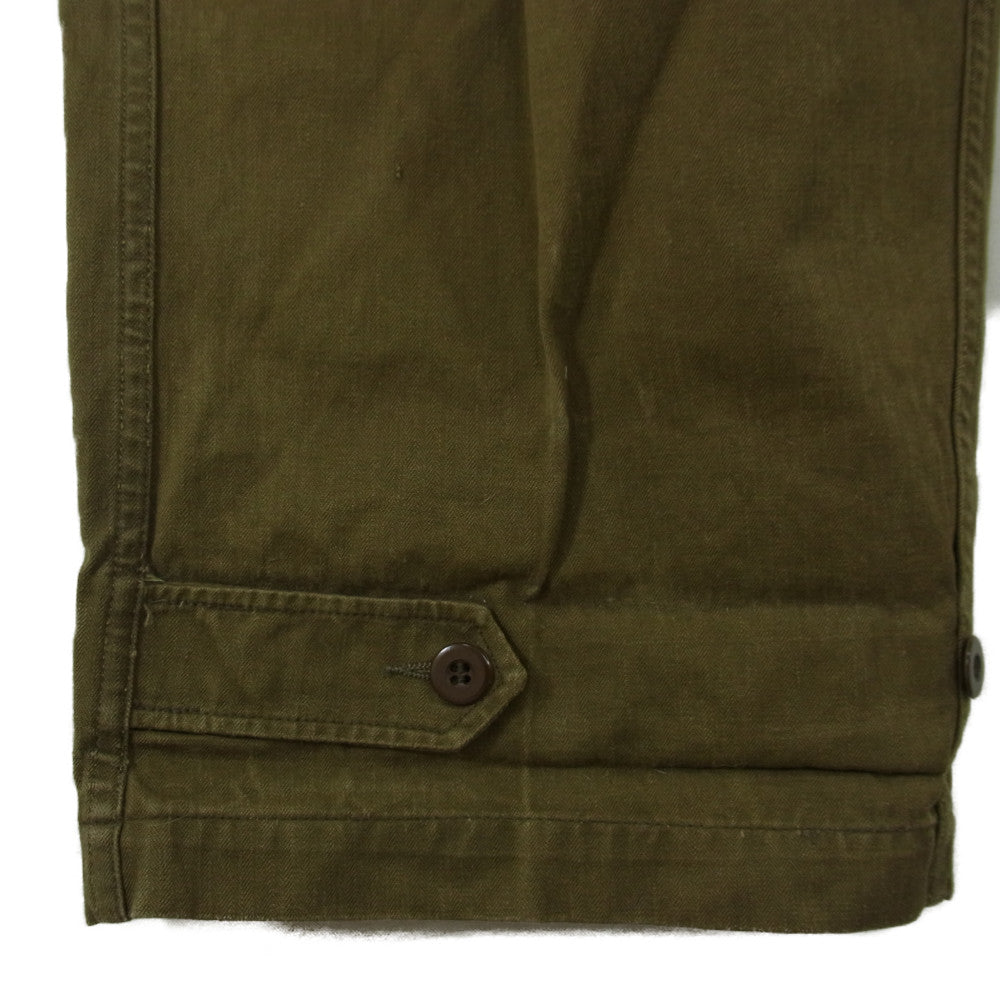 フランス軍 ヴィンテージ M-47 ヘリンボーン カーゴ パンツ カーキ系 35【中古】