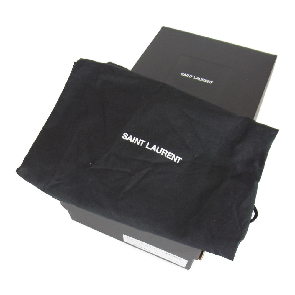 SAINT LAURENT サンローラン 485275 Court Classic SL/01 Lips コート クラシック リップパッチ レザー スニーカー ブラック系 43【中古】