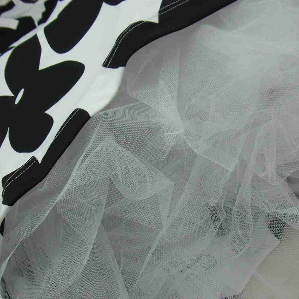 COMME des GARCONS コムデギャルソン 本ライン 22SS GI-T021 チュールレイヤード ノースリーブ フローラル ドレス ホワイト系 S【新古品】【未使用】【中古】