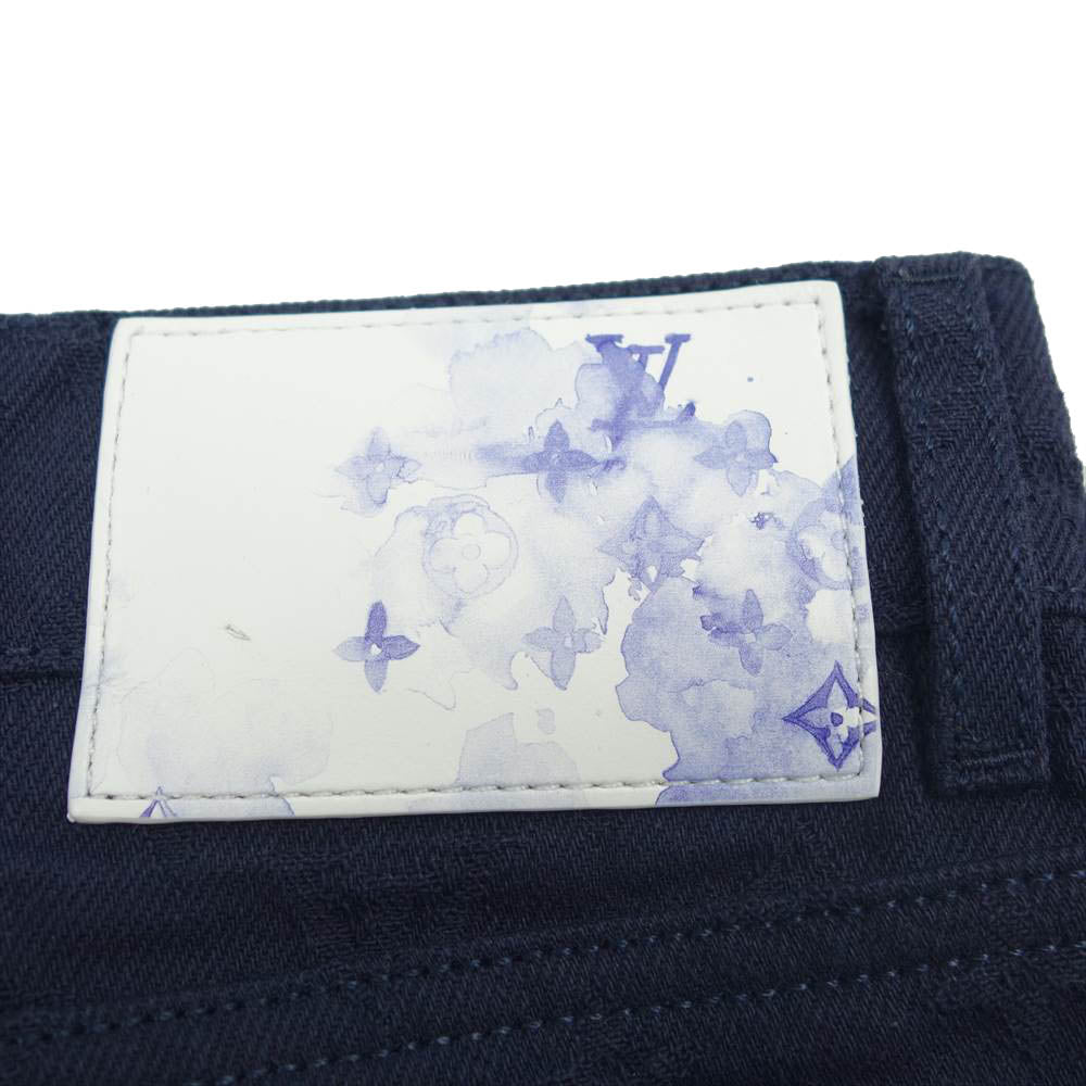 LOUIS VUITTON ルイ・ヴィトン 1A8QZQ ウォーターカラー モノグラム レギュラー デニムパンツ ネイビー系 33【美品】【中古】