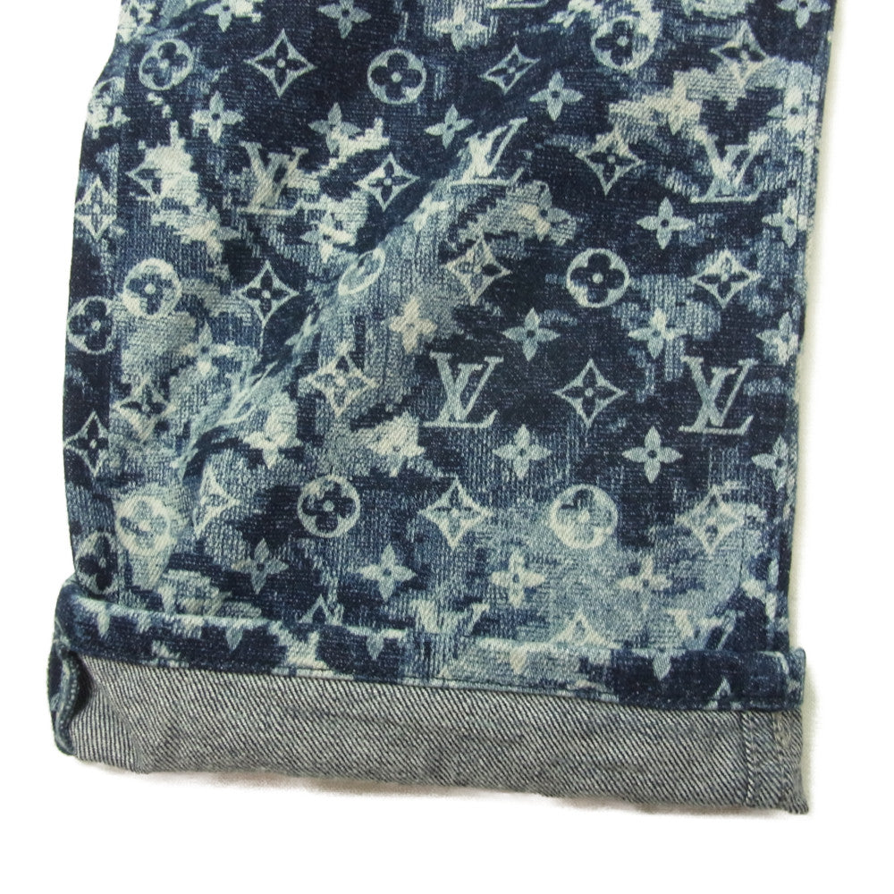 LOUIS VUITTON ルイ・ヴィトン 21SS モノグラム タペストリー デニム パンツ インディゴブルー系 32【美品】【中古】