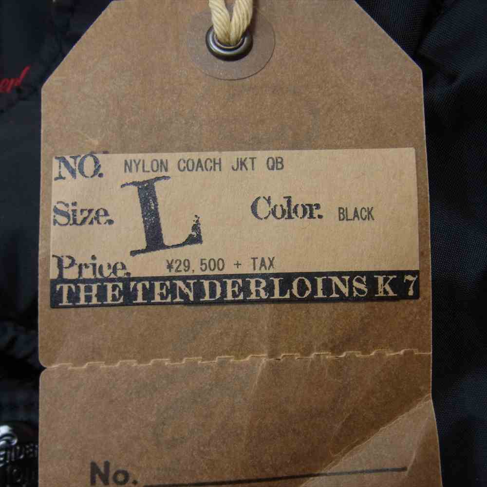 TENDERLOIN テンダーロイン COACH JKT QB グラフィック ロゴ ナイロン コーチジャケット ブラック系 L【極上美品】【中古】