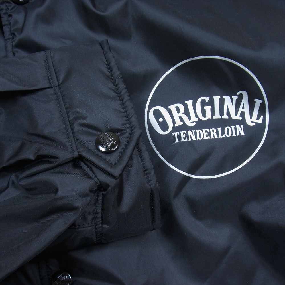 TENDERLOIN テンダーロイン COACH JKT QB グラフィック ロゴ ナイロン コーチジャケット ブラック系 L【極上美品】【中古】