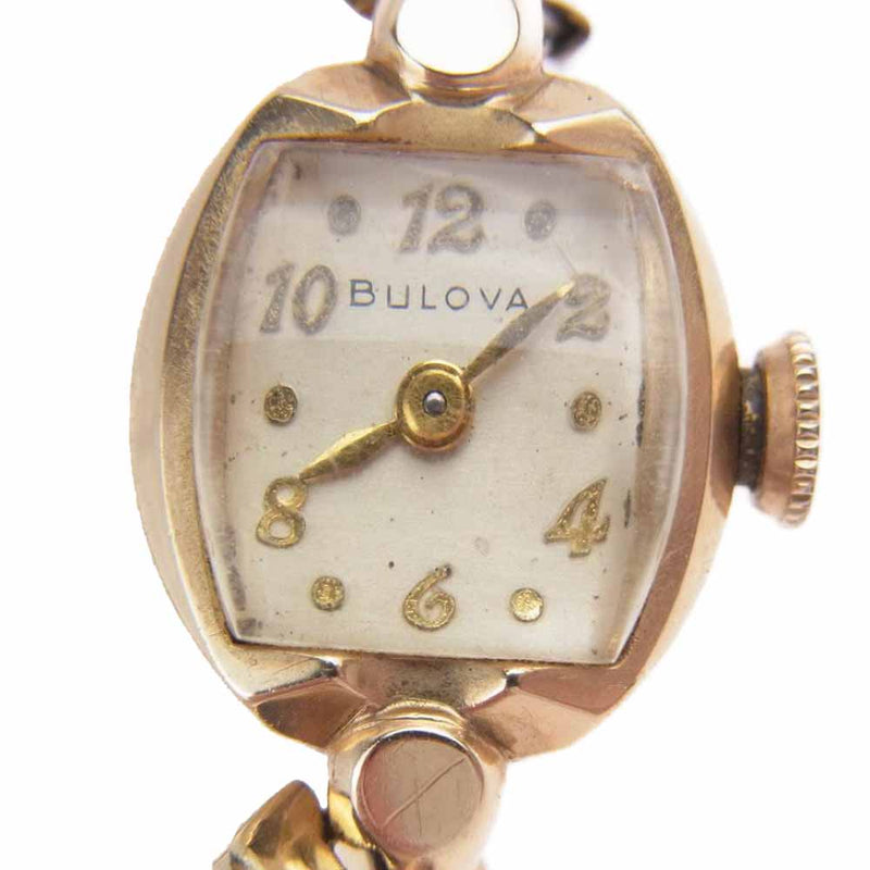 BULOVA ブローバ 14K 手巻き アンティーク ウォッチ 腕時計 ゴールド系【中古】