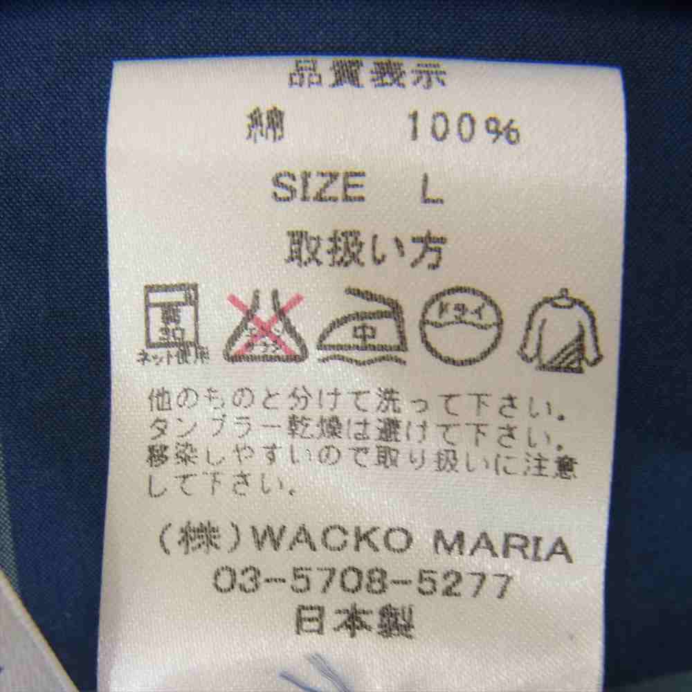 WACKO MARIA ワコマリア TESSITURA MONTI オープンカラー シャツ ブルー系 L【中古】