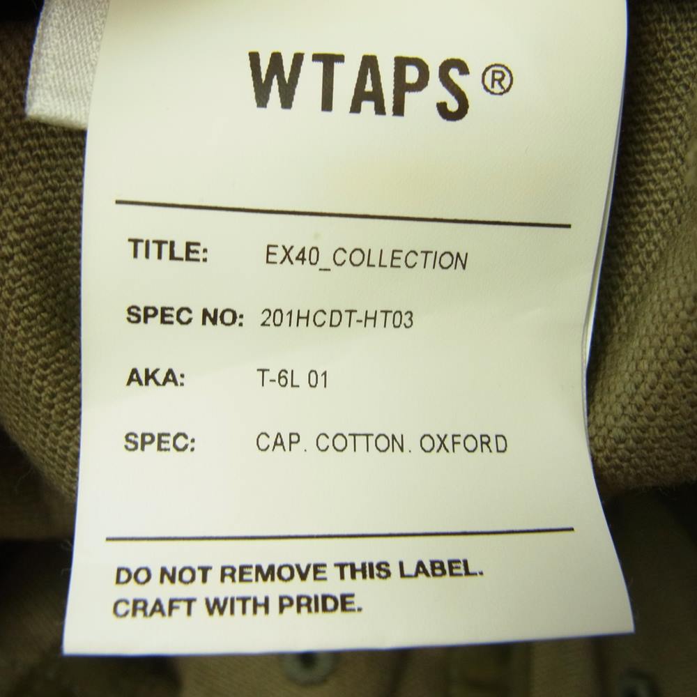 WTAPS ダブルタップス 20SS 201HCDT-HT03 T-6L 01 CAP. COTTON. OXFORD オックスフォード ロゴワッペン キャップ 帽子 カーキ系 F【中古】