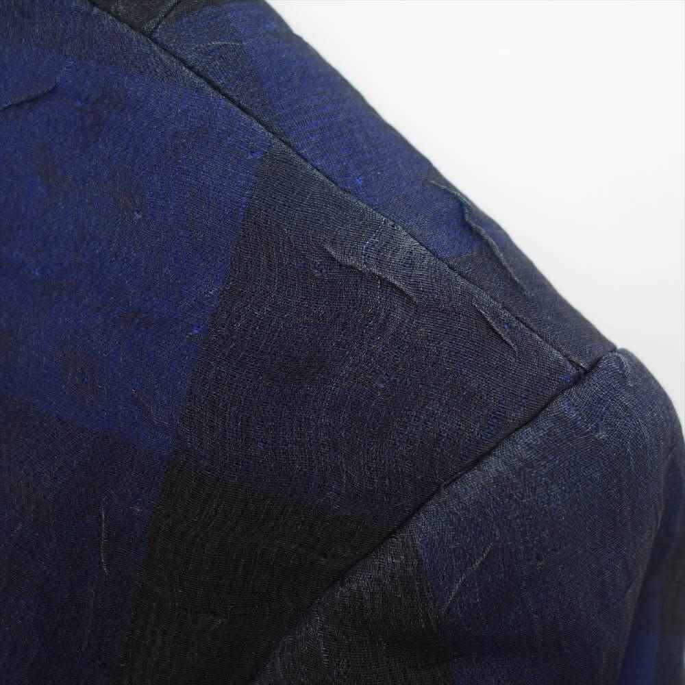 JOHN LAWRENCE SULLIVAN ジョンローレンスサリバン 2B シルク混 チェック テーラードジャケット スラックスパンツ セットアップ ブラック系 ダークネイビー系 34【中古】