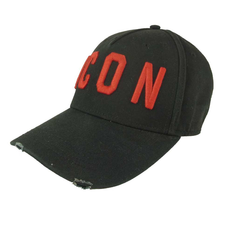 ディースクエアード ICON キャップ 帽子 ロゴ 刺繍 黒 ブラック
