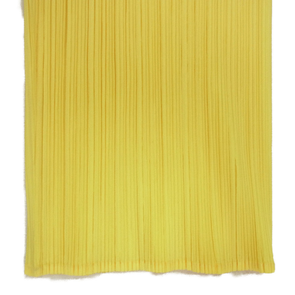 PLEATS PLEASE プリーツプリーズ イッセイミヤケ PP81-JE850 プリーツ加工 おめでた プリント ベスト パンツ セットアップ イエロー系 3【美品】【中古】