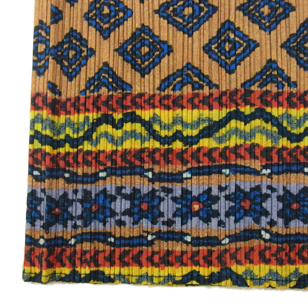 PLEATS PLEASE プリーツプリーズ イッセイミヤケ PP86-JK913 プリーツ加工 エスニック柄 ロングスカート マルチカラー系 3【美品】【中古】