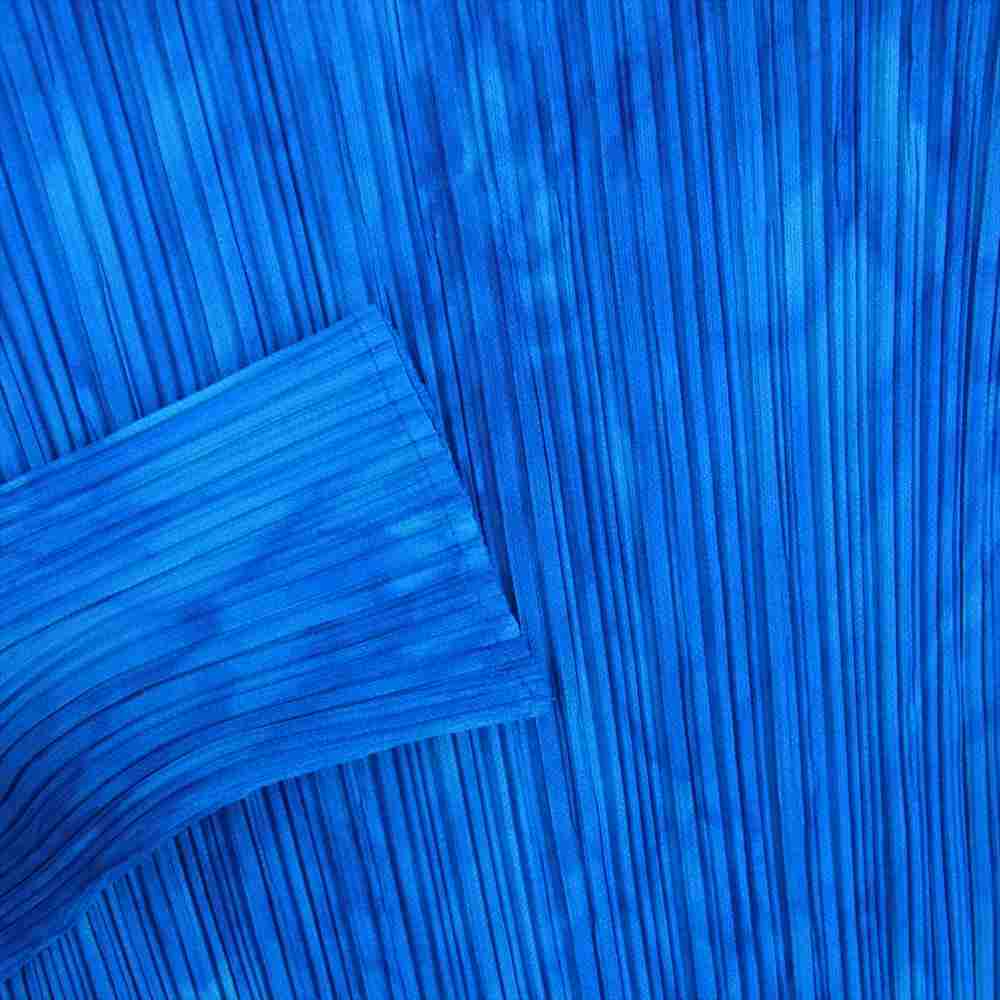 PLEATS PLEASE プリーツプリーズ イッセイミヤケ PP63-JK104 プリーツ加工 タイダイ染め ハイネック 長袖 カットソー ブルー系 F【中古】