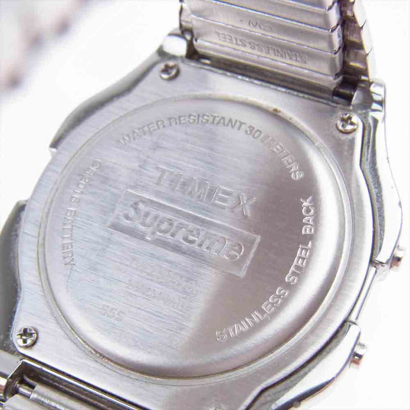 メンズsupreme timex デジタルウォッチ シルバー