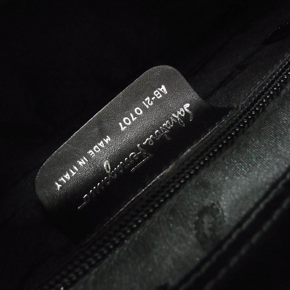 Salvatore Ferragamo サルヴァトーレフェラガモ AB-21 0707 ガンチーニ レザー トート ハンド バッグ ブラック系【中古】