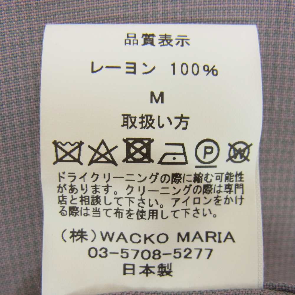 WACKO MARIA ワコマリア CHECK OPEN COLLAR SHIRT S/S チェック オープン カラー 半袖 シャツ グレー系 M【中古】