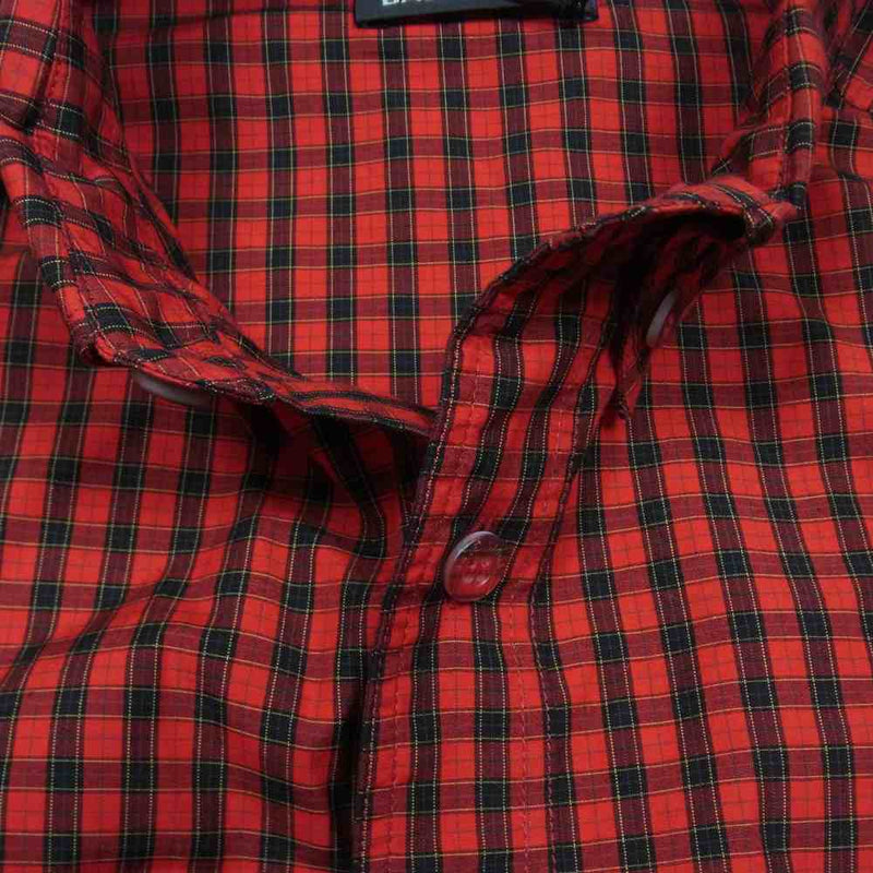 BALENCIAGA バレンシアガ SS  オーバーサイズ チェック 半袖 シャツ レッド系 極上美品中古
