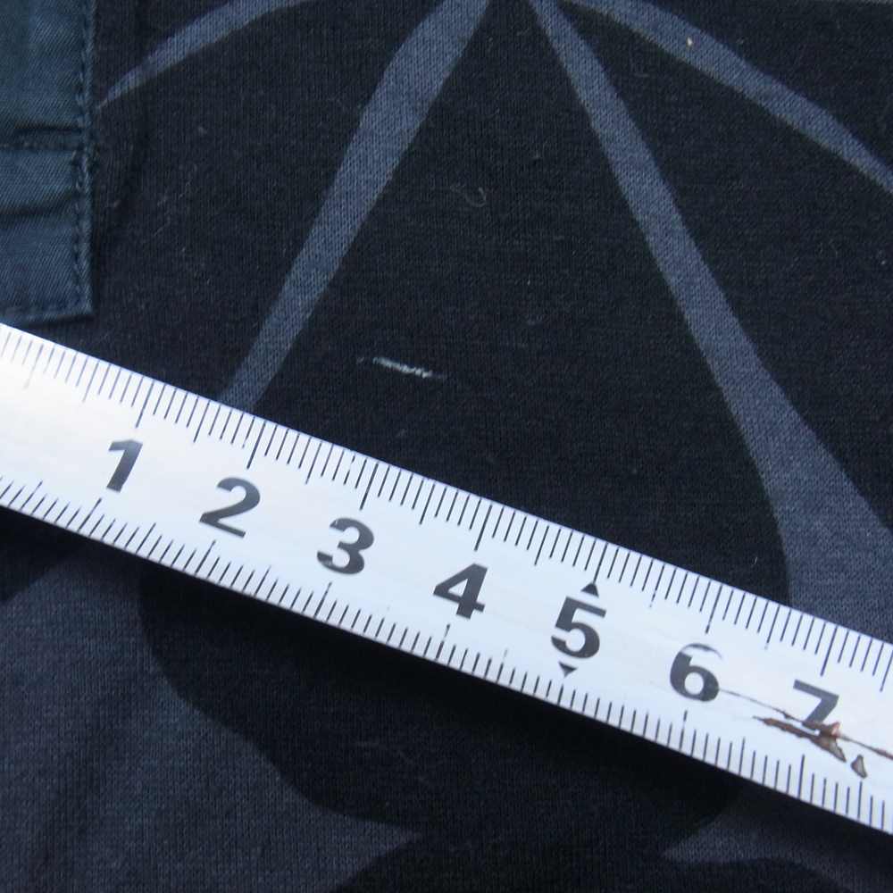 MONCLER モンクレール ハイビスカス 総柄 ポロ シャツ ブラック系 L【中古】