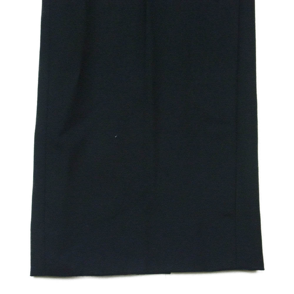 HYKE ハイク 182-13140 カシミヤ混 ハイウエスト バックスリット サイドジップ スラックス パンツ ダークネイビー系 1【中古】