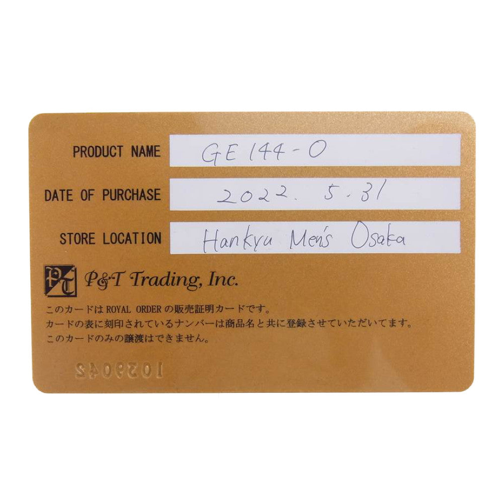 ROYAL ORDER ロイヤルオーダー GE144-0 P&T販売証明書付属 10K TINY CROWN STONE STUDS ONYX タイニークラウン オニキス ピアス ゴールド系【中古】