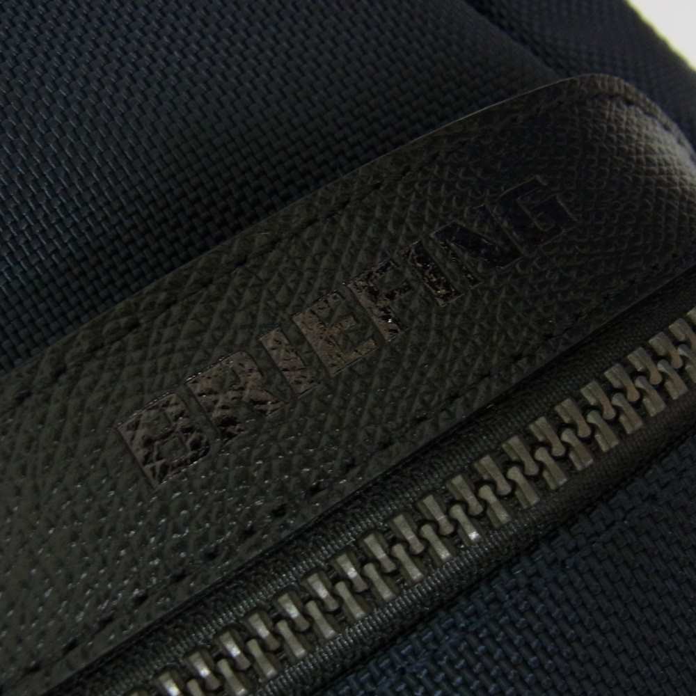 BRIEFING ブリーフィング BRM191P07 FUSION SQ PACK HD フュージョン SQパック ナイロン レザー 切替 バックパック リュック ネイビー系【極上美品】【中古】