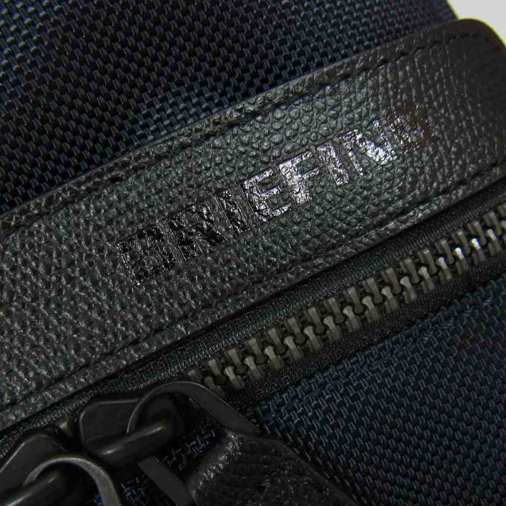 BRIEFING ブリーフィング BRM191P07 FUSION SQ PACK HD フュージョン SQパック ナイロン レザー 切替 バックパック リュック ネイビー系【極上美品】【中古】