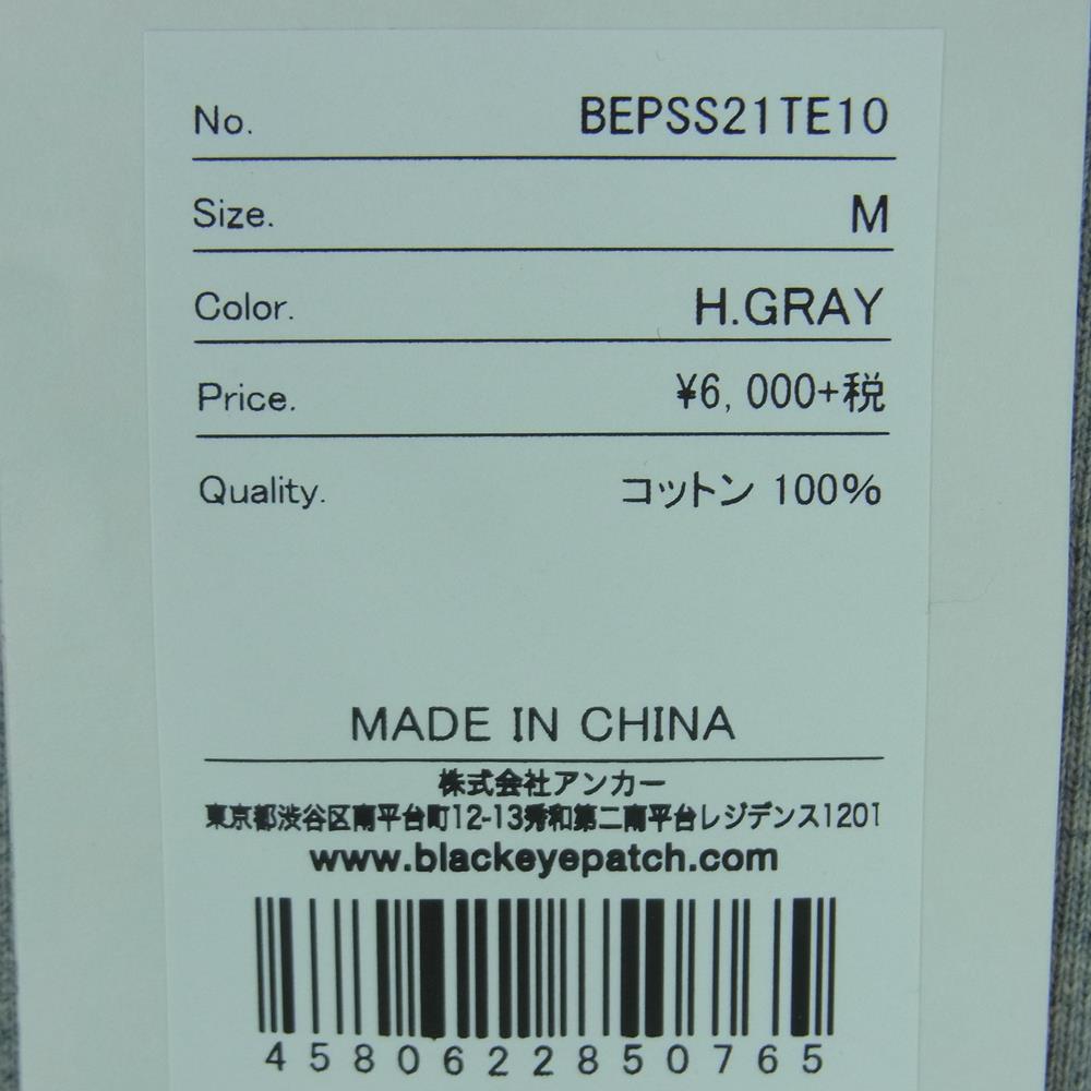 ブラックアイパッチ BEPSS21TE10 All City プリント 半袖 Tシャツ グレー系 M【新古品】【未使用】【中古】