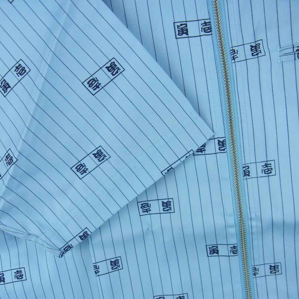 ブラックアイパッチ 21SS BEPSS21TP20 TRAICHI ZIP WORK SHIRT 寅壱 半袖 ワーク シャツ ライトブルー系 M【新古品】【未使用】【中古】