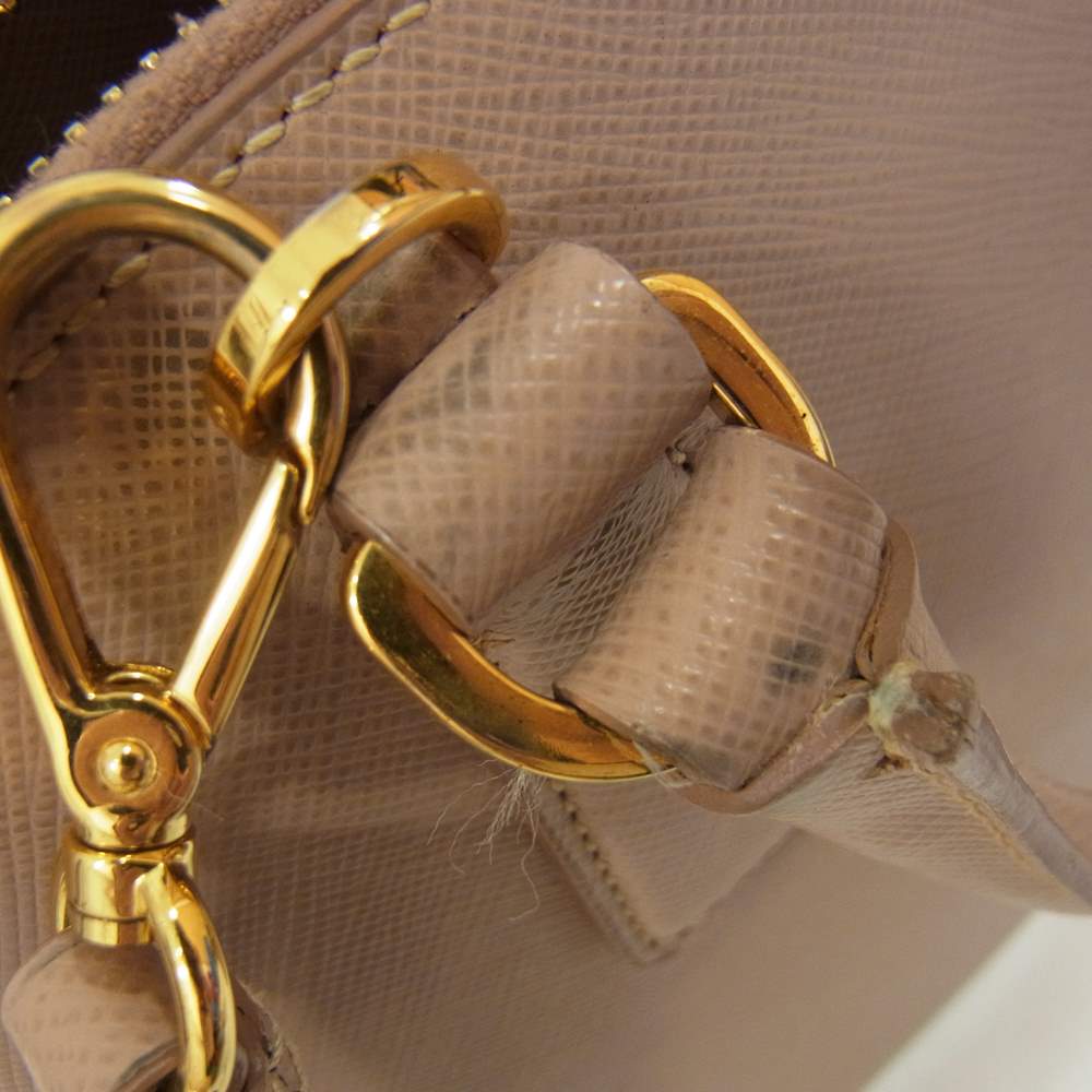 PRADA プラダ BL0838 SAFFIANO LUX サフィアーノ レザー ハンド ショルダー バッグ ピンク系【中古】