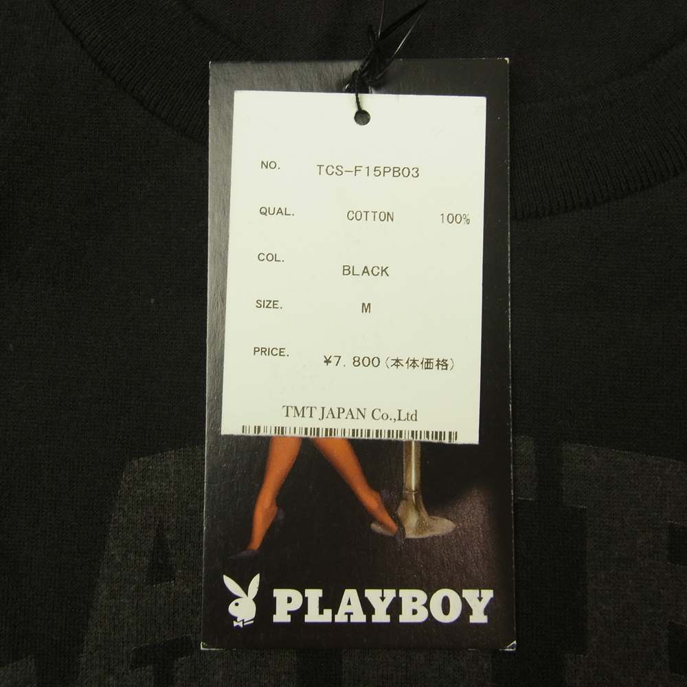 TMT ティーエムティー TCS-F15PB03 ×PLAYBOY プレイボーイ アメフト ガール プリント Tシャツ ブラック系 M【新古品】【未使用】【中古】