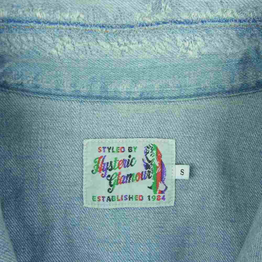 HYSTERIC GLAMOUR ヒステリックグラマー 0253AH06 JUPITER 刺繍 USED加工 ジュピター ウエスタン 長袖 デニム シャツ インディゴブルー系 S【中古】