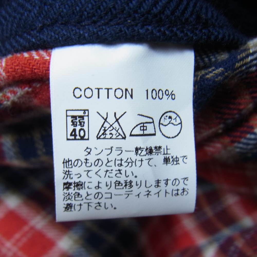 BONCOURA ボンクラ ニードルパンチ ワーク ジレ チェック ベスト ネイビー系 38【中古】