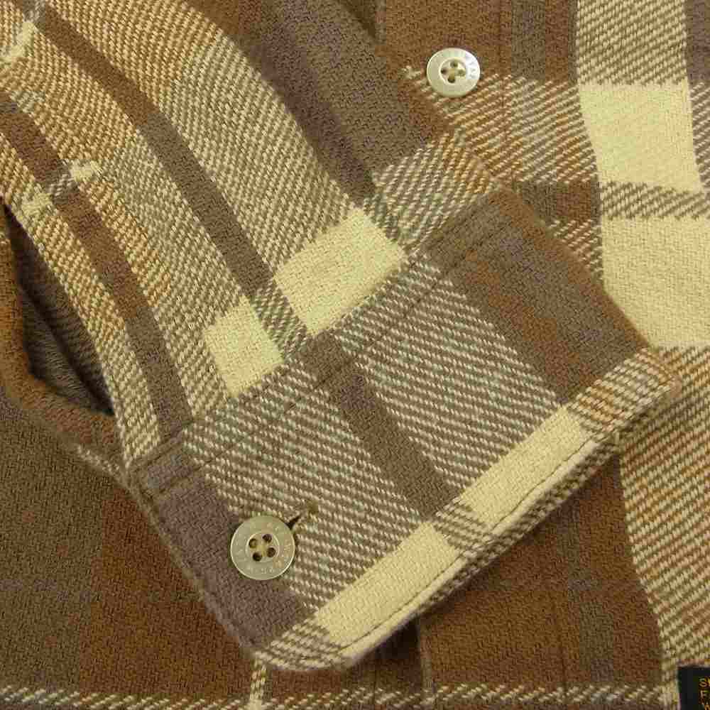 WTAPS ダブルタップス 12AW 122GWDT-SHM05 UNION L/S SHIRT COTTON ユニオン 長袖 チェック コットン シャツ ブラウン系 S【中古】