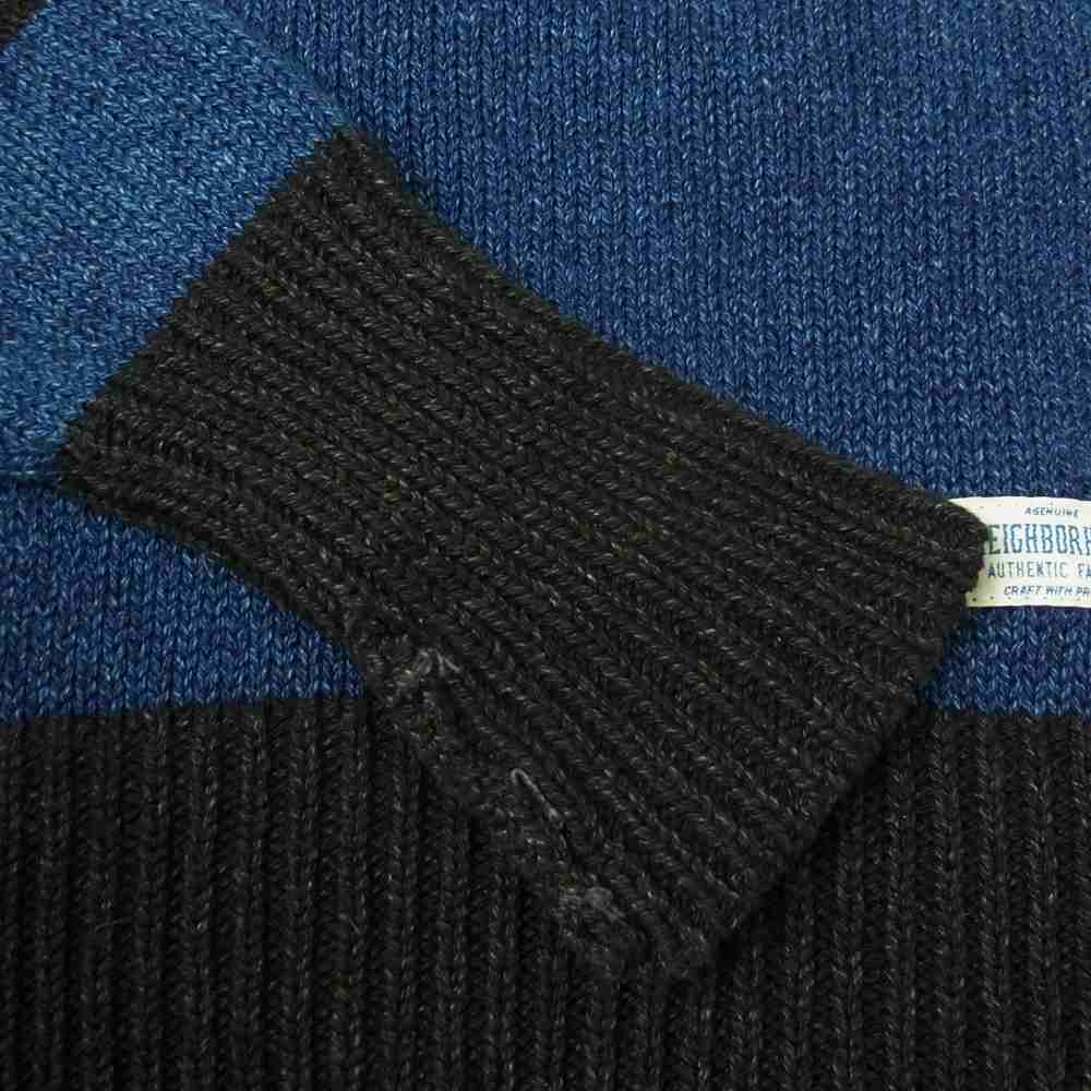 NEIGHBORHOOD ネイバーフッド 16AW 162STNH-KNM02 BORDER-C/CREW.LS コットン ボーダー クルーネック ニット BLACKxNAVY ブラック × ネイビー ブラック系 ネイビー系 M【中古】