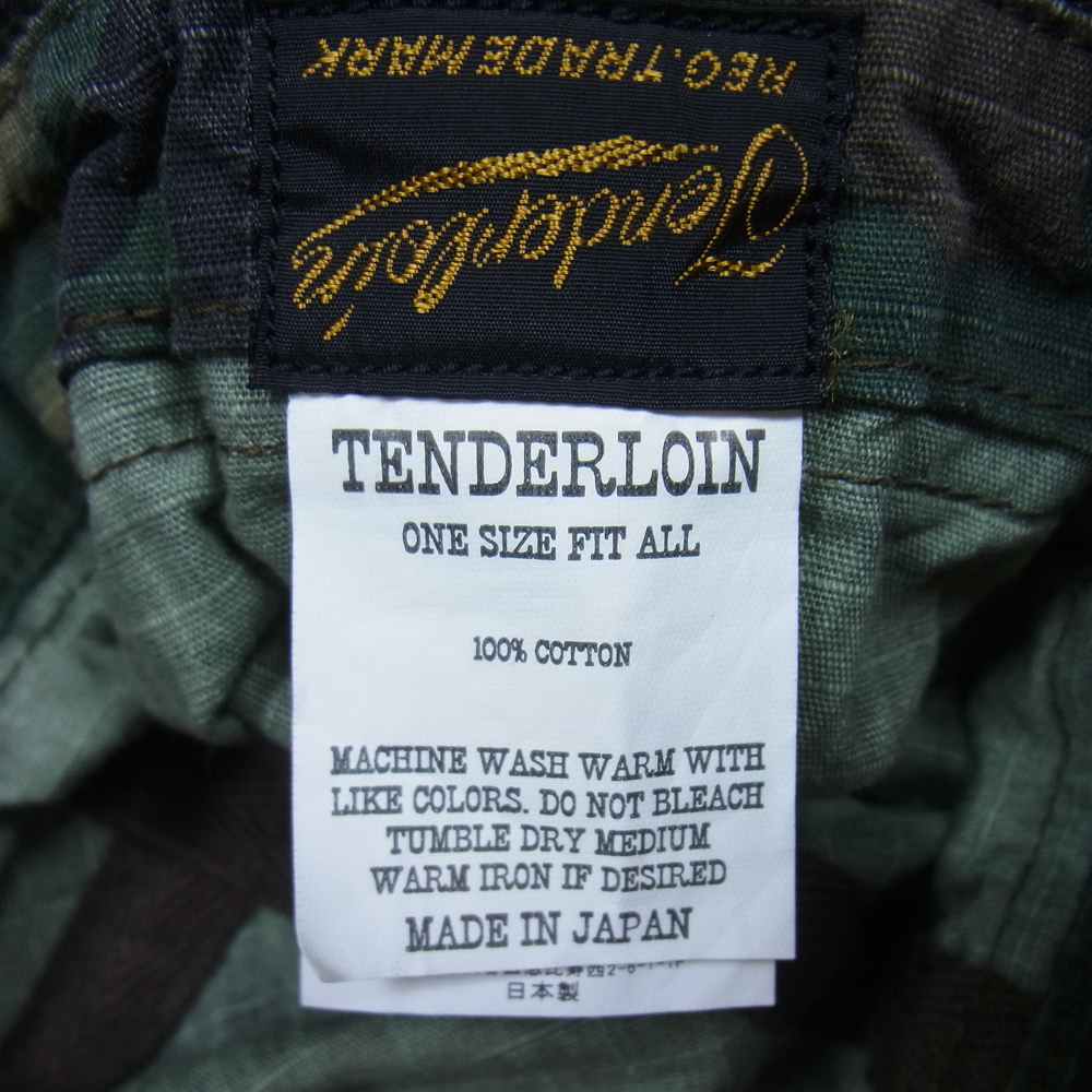 TENDERLOIN テンダーロイン T-JUNGLE HAT RIP STOP ジャングル ハット カモ柄 グリーン系【中古】