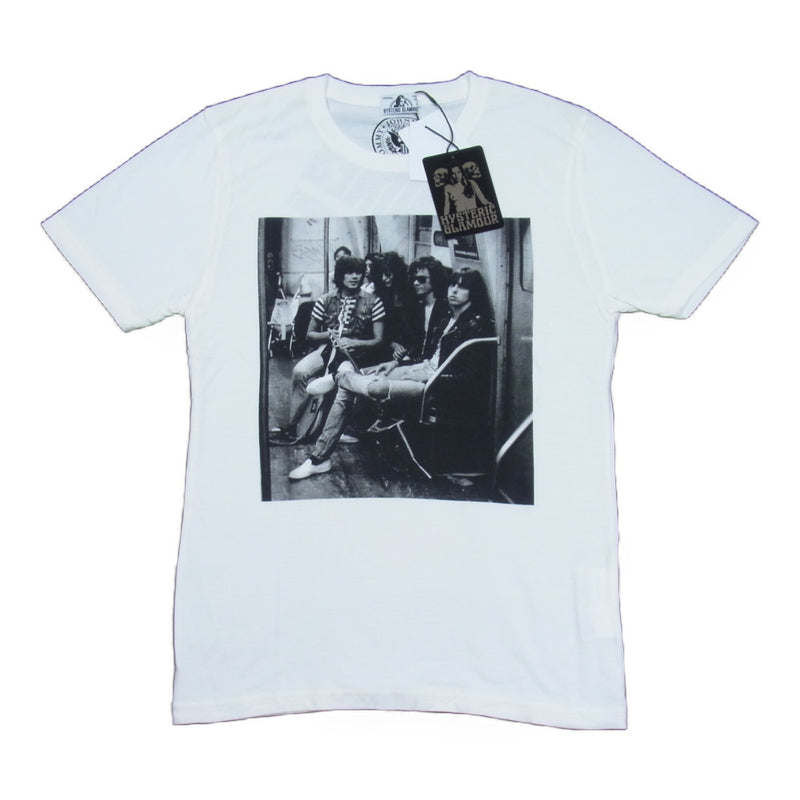 HYSTERIC GLAMOUR ヒステリックグラマー 0253CT13 RAMONES NYC SUBWAY'75 ラモーンズ プリント Tシャツ  ホワイト系 S【新古品】【未使用】【中古】