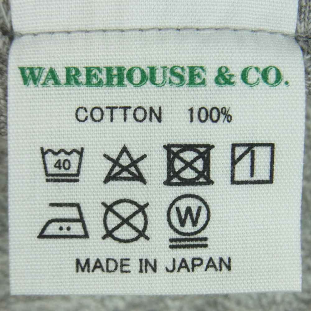 WAREHOUSE ウエアハウス 霜降り 無地 ポケット 半袖 Tシャツ コットン 日本製 グレー系 S【中古】