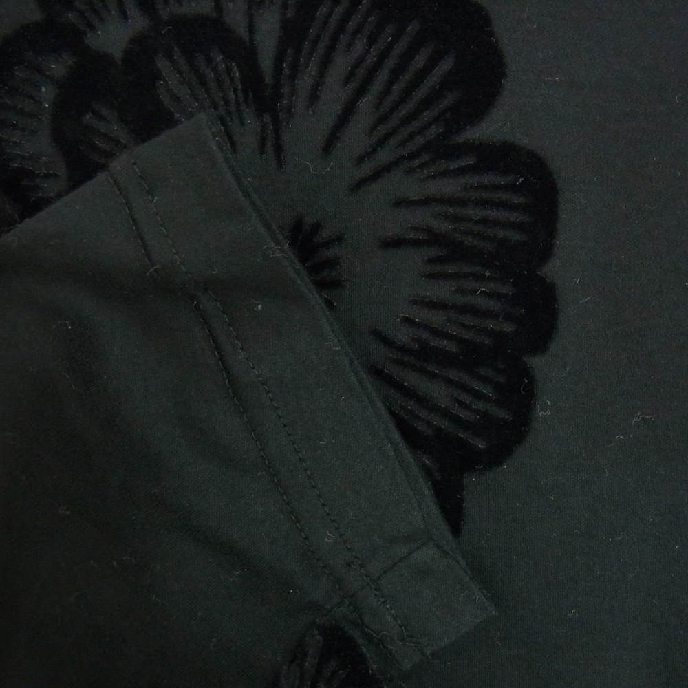 COMME des GARCONS コムデギャルソン noir kei ninomiya ノワールケイニノミヤ AD2014 3N-T007 花 フラワー フロッキー パッチ クルーネック 長袖 Tシャツ カットソー ブラック系 S【中古】