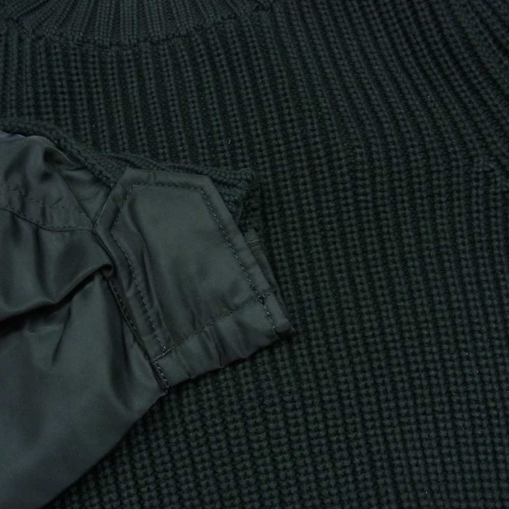 Sacai サカイ 22SS 22-06074 MA-1 Knit Pullover ドッキング ニット クルーネック プルオーバー ブラック系 2【中古】