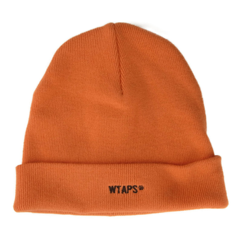 WTAPS ダブルタップス 211MADT-HT03 BEANIE 03 ロゴ 刺繍 ビーニー ニット帽 オレンジ系約19cm頭回り