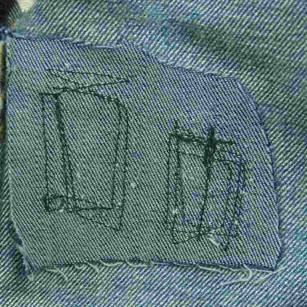 RRL ダブルアールエル JAPAN WOVEN SELVEDGE DENIM ダメージ リペア加工 ジャパン ウーブン セルビッチ デニム パンツ インディゴブルー系 36 × 32【中古】