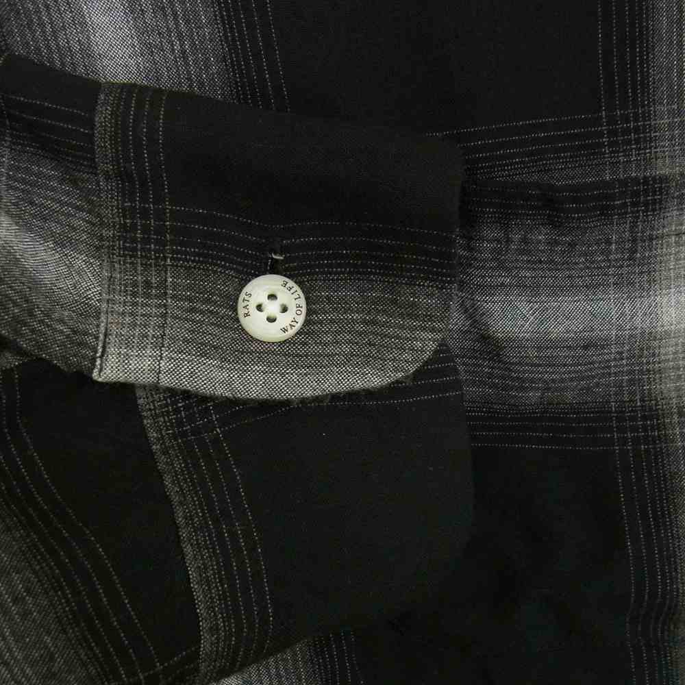 RATS ラッツ 21AW 21'RS-0805 RAYON OMBRE CHECK SHIRT レーヨン オンブレ チェック 長袖 シャツ ブラック系 M【中古】