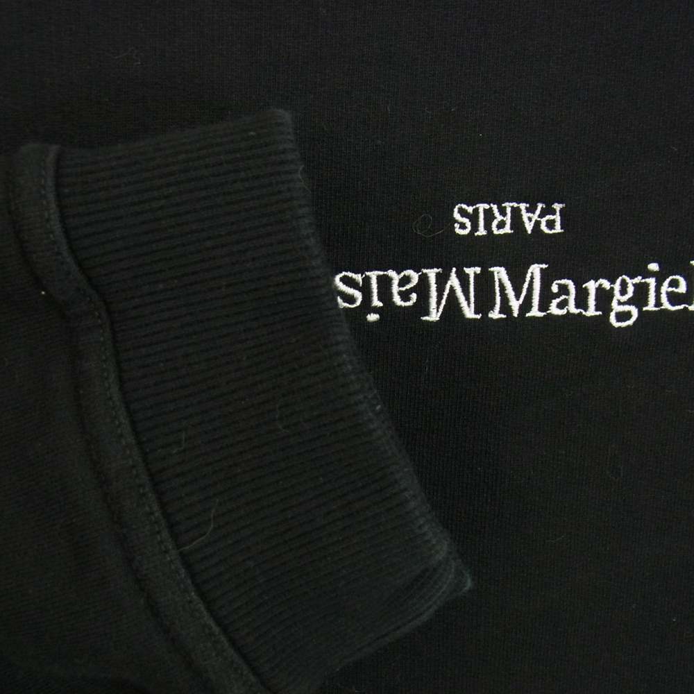 MAISON MARGIELA メゾンマルジェラ 22SS 10ライン 22SS S50GU0167 S25503 HOODIE UPSIDE DOWN LOGO ロゴ 刺繍 パーカー ブラック系 48【中古】