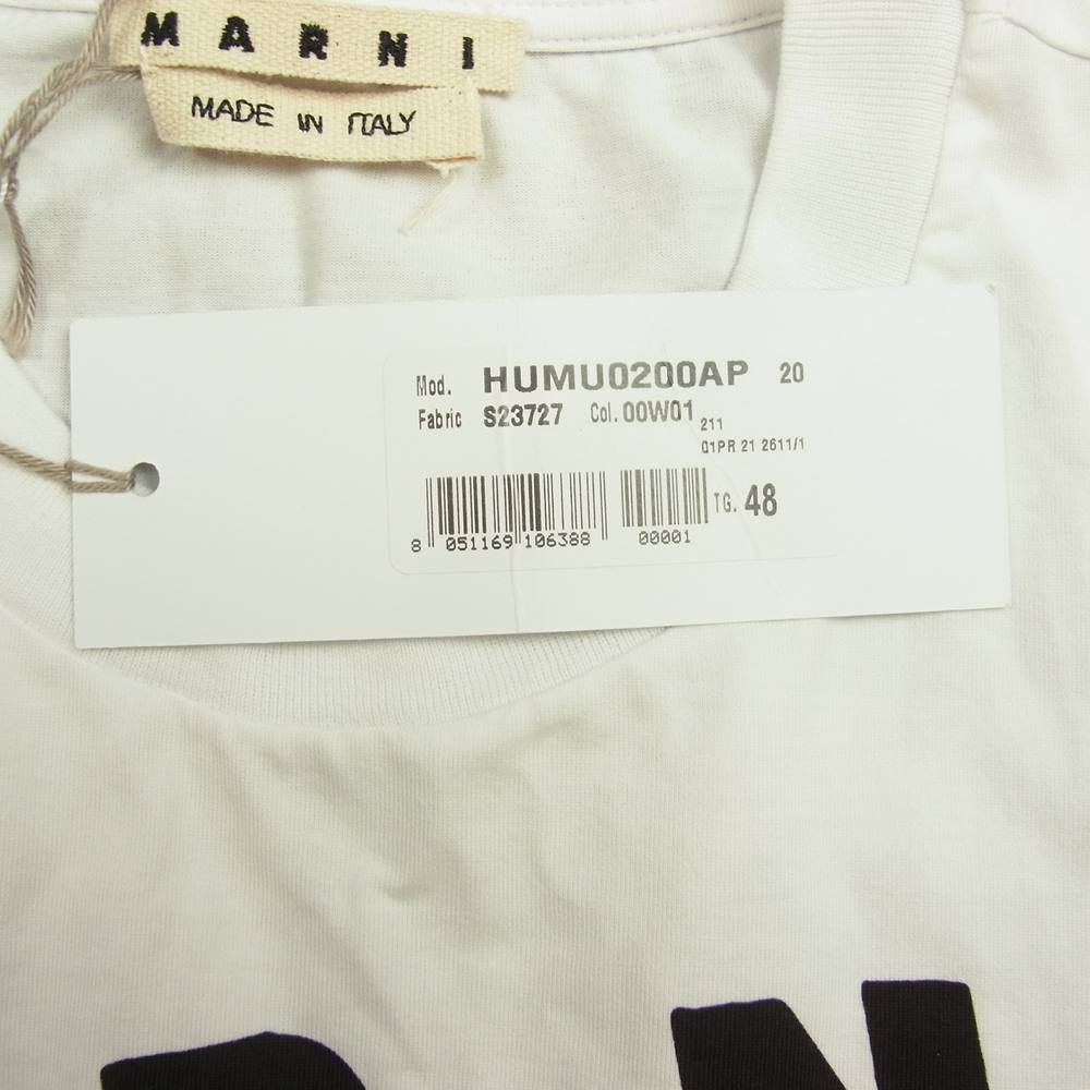 MARNI マルニ 21SS HUMU0200AP マルニジャパンタグ ロゴ クルーネック 半袖 Tシャツ ホワイト ホワイト系 48【極上美品】【中古】